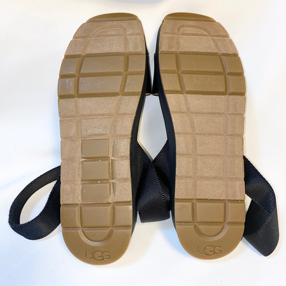 UGG Black Patent Leather Platform Slingback Sandals Womens 10 Retro - Picture 4 of 9